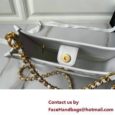 Chanel Calfskin  &  Gold-Tone Metal Hobo Handbag AS4532 White 2024